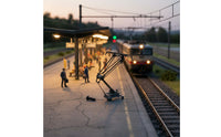 Metal Body HO Scale Pantograph Realistic Feature Model Locomotive Pantograph Sturdy Base Railway Part for Collectors, Miniature Scene