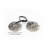 Cymbals with Strap Handcrafted Hand Cymbals Bright Percussion for Practitioners, Meditation