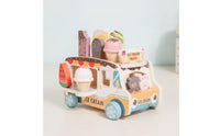 Tabletop Ice Cream Truck Toy Educational Wooden Ice Cream Truck Smooth Pretend Playset Bright for Children, Toddlers, Playroom