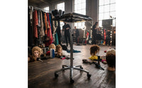 Effortless Moving Wheels Hair Extension Trolley Cart Anti-Winding Casters Rolling Hairpiece Holder Stand Sturdy Support Base Adjustable Salon Tray Stand for Barbers, Barbershop, Hairdressing Institute