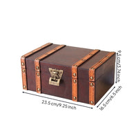 Storage Chest with Lid Antique-Style Jewelry Box Rustic Box with Lock for Desk