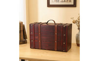 Wooden Storage Suitcase Retro Decorative Vintage Suitcase Distressed Storage Chest with Handle for Photographers, Collectors, Home Decor