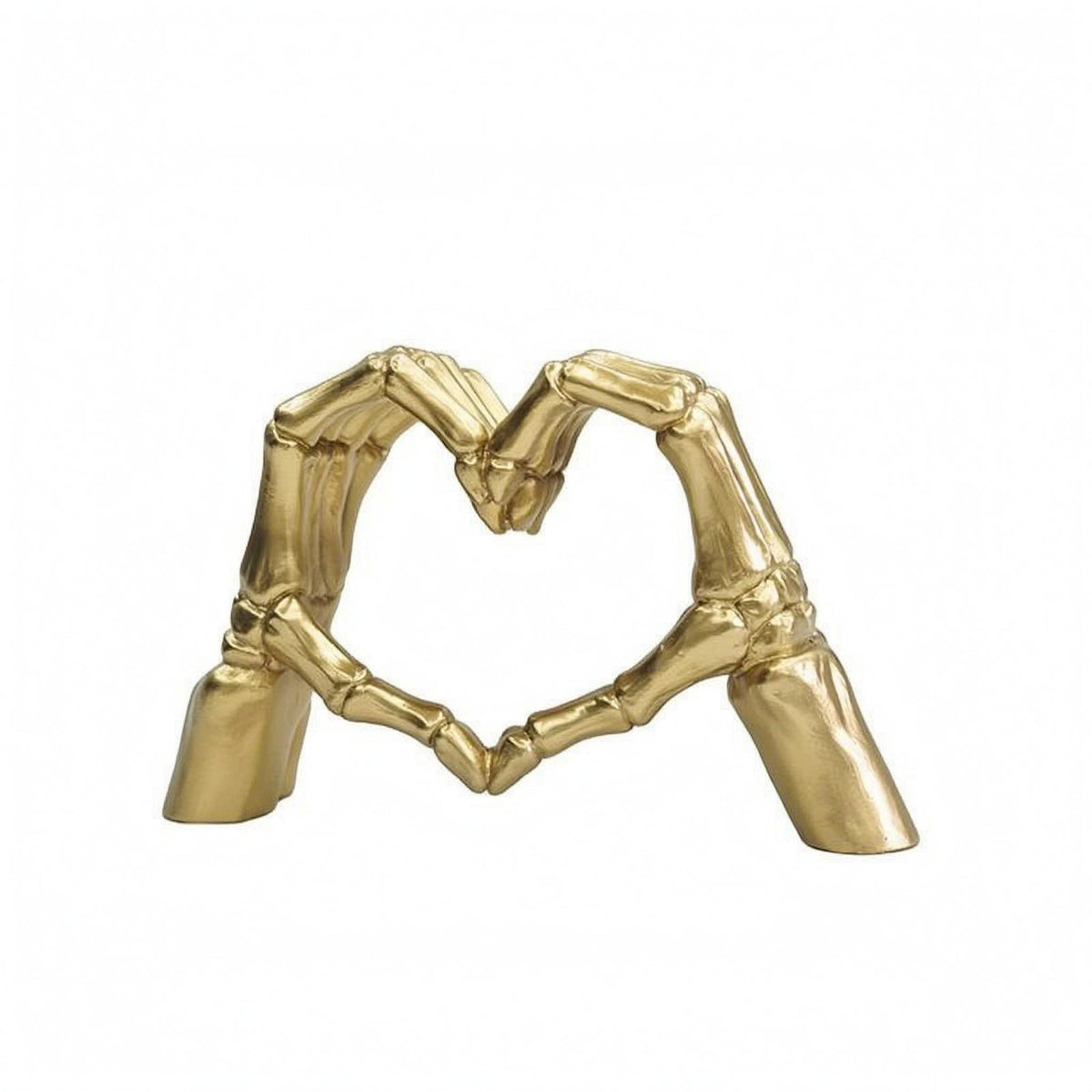 Skeletal Palm and Heart Figurine Smooth Surface Bone Palm and Heart Statue Easy to Affectionate Hand Figurine