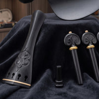 Violin Accessory Kit Complete Violin Tailpiece Tuning Pegs Chin Rest Fitting Set Easy to Install for Instrument Maintenance