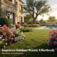 Faux Stone Garden Border Weather Resistant Plastic Stone Look Border Cobblestone Effect Edging Weatherproof for Lawn, Walkway