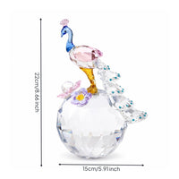 Crystal Peacock Ornament Elegant Crystal Peacock Figurine Tabletop Decoration for Art Lovers