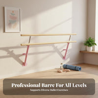 Stable Adjustable Height Dance Bar Space Saver Home Practice Leg Stretch Bar Heavy Duty Wall-Mounted Ballet Barre for Dancers, Adults, Beginners, Classroom
