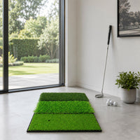 Foldable Golf Hitting Mat Three-Section Indoor Golf Practice Mat Tear-Resistant