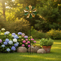 Windmills Stake Decor Throughout the Year Use Garden Stake Rotator Colorful Metal Wind Rotator for Outdoor