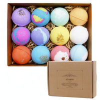12 Pieces Dried Flower Botanicals Bath Fizzy Set Fizzy & Foaming Essential Oil Bath Balls Handmade for Relaxation