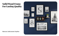 Solid Wood Long-Distance Race Medal Display Case Wall Mount or Tabletop Medal Display Frame Commemorative Collection for Children, Desktop