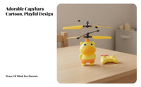 USB Rechargeable Capybara Flying Toy Colorful LED Lights Levitating Capybara Drone Automatic Power-Deactivated Protection for Teens