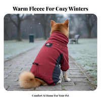 Warm Four-Legged Dog Jumpsuit Color-Block Design Four-Legged Dog Pajamas Reduces Shedding for Large Dogs, Outdoor Walks, Walking, Sleeping