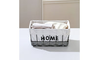 Wire Basket with Textile Liner Washable Storage Basket with Liners Tabletop Organizer for Shelves, Entryway, Desks