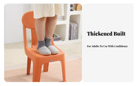 Thickened Design Stackable Backrest Stool Easy to Clean Small Chair long-lasting Indoor Seating Rounded Corners for Children, household members, Living Room, Bedroom, Kitchen, Playroom