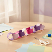 100 Pieces Paper Chain Kit DIY Paper Chain Strips Garland Strips with Glue Stick Pre-Cut Craft Supply Colorful for Children