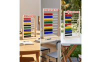 Wooden Abacus Tactile Abacus with Beads Counting Frame Sturdy Math Toy Smooth for Preschoolers, Homeschooling, Classroom