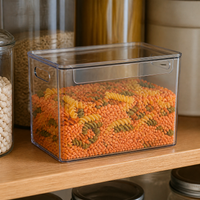 Japanese Transparent Acrylic Storage Box with Lid for Snacks, Kitchen, and Desktop Organization