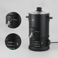 Stainless Steel Depilatory Compound Melting Pot with Spigot Double-Layer Insulated Electric Depilatory Compound Melter Temperature-Controlled Appliance Countertop for Estheticians