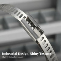 100 Pieces Stainless Steel Wire Tie Automatic-Locking Metal Zip Tie Automatic-Locking Metal Strap Anti-Rust