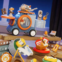 Cute Cartoon Minibus Toy Compact Mini Bus Playset Rounded Traveler Car Toy Molded Surfaces