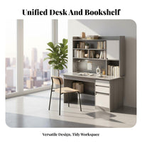 Computer Desk with Bookshelf Multi-Functional Study Desk with Bookshelf Space-Saving Home Design Furniture for Students, Children, Bedroom, Dorm Room