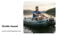 Inflatable Boat Hand Thruster Portable Manual Outboard Propeller Quiet Hand Crank Boat Motor for Anglers, Kayakers, Lakes, Rivers, Fishing