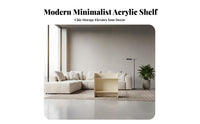 Space-Saving C-Shaped Acrylic Table Transparent Look Acrylic C-Table Minimalist Design Household Furniture Slides Under Sofa for Homeowners, Apartment Dwellers, Students, Small Spaces, Bedroom, Living Room, Home Office