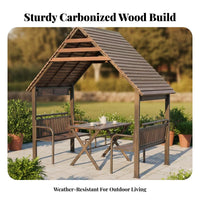 Rustic-Retreatlook Dining Enclosure Sun Protection Garden Gazebo Weather-Resistant Outdoor Single-Unit for Residents, Cafe Owners, Courtyard, Backyard