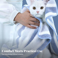 Thickened Pet Bath Towel Soft & Comfortable Absorbent Pet Towel Long-Lasting for Cat Owners, After Walks, Outdoor, Camping