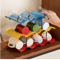 Coffee Cup Holder Wave-Shaped Mug Holder Space-Saving Cup Rack for Countertop, Kitchen