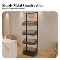 Quick Assembly Cosmetics Display Unit Stylish Design Multi-Layer Display Shelf Flat Pack Mobile Merchandise Stand No Tools Required for Shopkeepers, Retail Managers, Convenience Shop S, Temporary Shops, Countertops, Farmers Markets