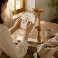 Beech Wood Embroidery Frame Holder 360 Degree Rotation Needlework Tool