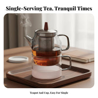 Glass Tea Infuser Pot Heat Resistant Single Serving Tea Brewer Compact Design