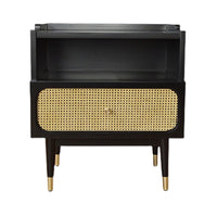Nordic and design Rattan Drawer Cabinet Minimalist woven-rattan Drawer Side Table Woven Front Nightstand sturdy Wood Legs for Apartment Dwellers, homeowners, Students, Bedroom, Living Room, Small areas, Office
