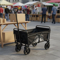 Large Capacity Collapsible Utility Wagon Heavy Duty Foldable Wagon Multifunctional for Campers, Gardeners, Shopping, Garden, Beach