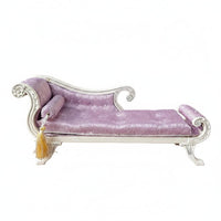 Miniature Long Seat Hand-Sewn 1:12 Scale Fainting Couch Vintage Style Dollhouse Daybed for Collectors, Hobbyists, Diorama