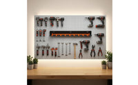 8 Slots Wall Mounted Pneumatic Tool Rack Pneumatic Tool Rack Space Saving for Mechanics, Home Improvement Enthusiasts, Workshop