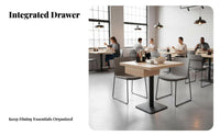Restaurant Table with Chairs and Drawer sturdyDuty Frame business-grade Furnishing Modern utilitarian Design Padded Seats