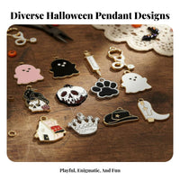 Alloy Flow Oil Trinket Long-Lasting Metal Halloween Trinket Gothic Skull Charms Detailed Design Halloween Craft Charms