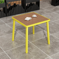 Easy to Clean Outdoor Restaurant Table and Chairs Waterproof Plastic Wood Patio Set for Balcony