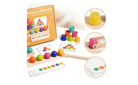 Color Sorting Toy Preschool Color Sorting Board Wooden Toy with Tweezers STEM Sensory for Toddlers, Kindergarten, Playroom