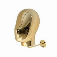 Wall-Mounted Mannequin Head Electroplated Female Head Mannequin Highly Reflective Wall-Attached Hairpiece Holder for Shop Owners, Retail Store