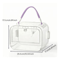 Transparent Hamster Carrier with Water Bottle Compact Portable Hamster Carrier Breathable Carry Case Sturdy for Vet Visits