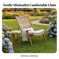 Foldable Design Woven Folding Lounger Portable Recliner Breathable Seat material Outdoor Furniture Sturdy Frame for Book Lovers, Guesthouse Owners, Balcony, rearyard, literary cozy corner, Living Room