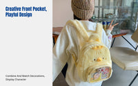 Lightweight Chipmunk Plush Backpack, Cute Cartoon School Bag, Girls, Versatile, Travel