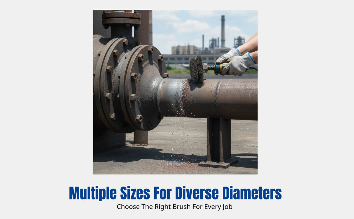 Boiler Pipe Wire Brush, Steel Cleaning Brush for Smoke Water Drain Machine