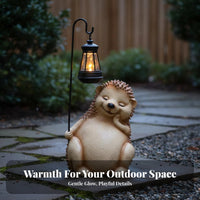 Hedgehog Solar Lamp Energy Saving Hedgehog Garden Lantern Solar Creature Statue Waterproof Creature Figurine Lamp for Yard