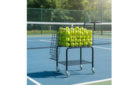 Tennis Ball Cart Wheeled Tennis Cart with Wheels Portable Ball Basket with Stand Coaches