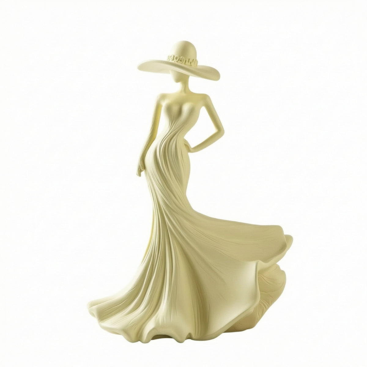 Woman Figurine Refined Female Figure Statue Decorative Figurine with Hat for Homeowners, Living Room, Entryway, Bookshelf